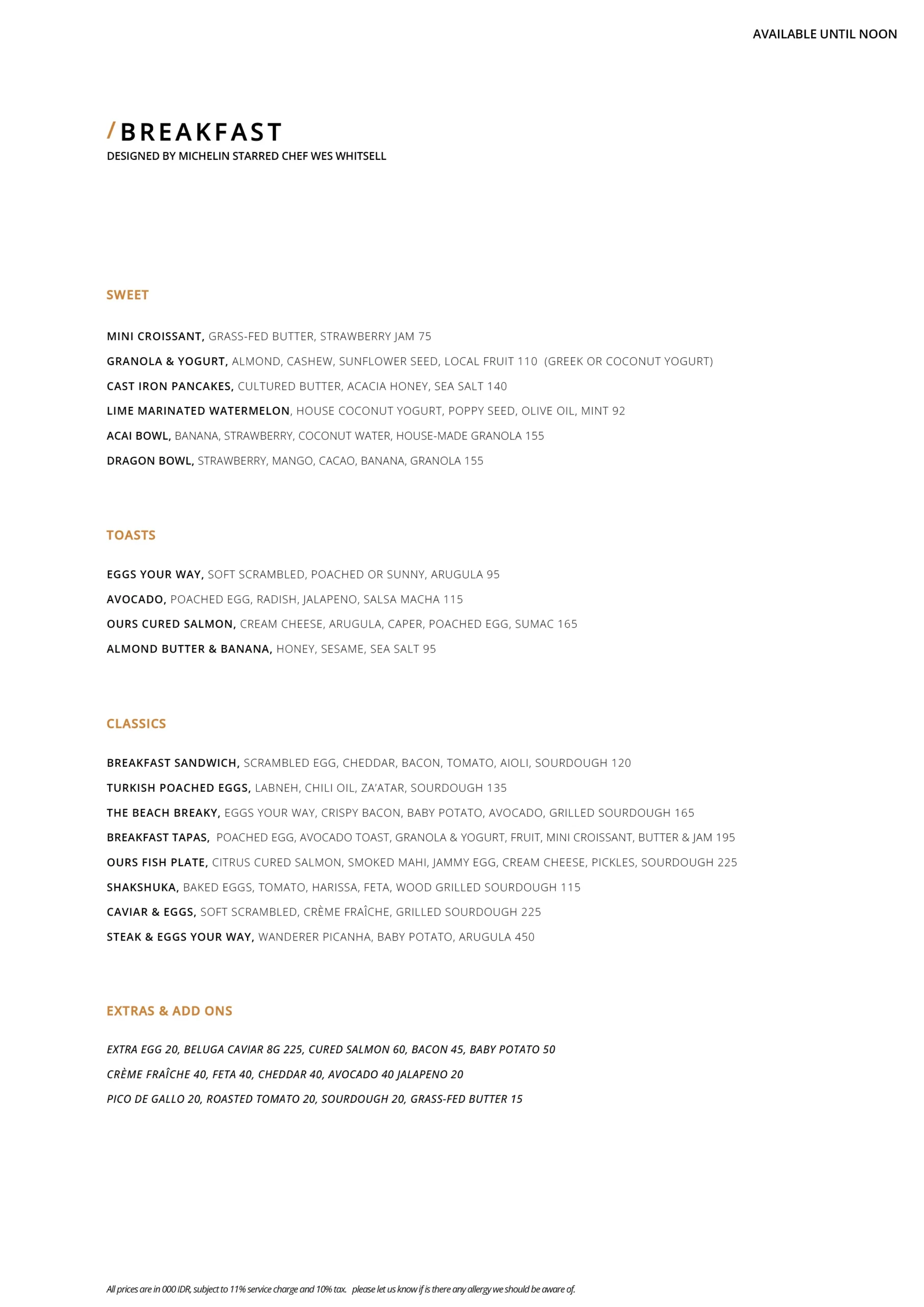 Food Menu 